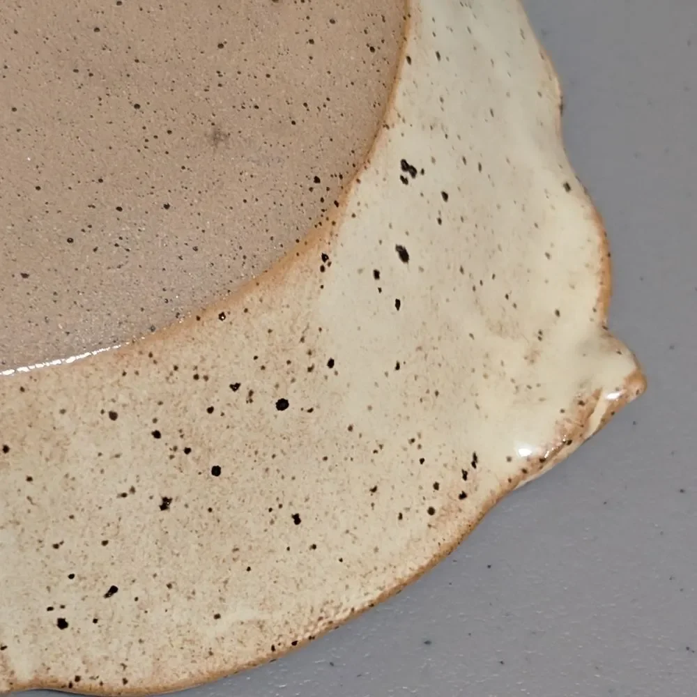 Thomas Pottery Seagrove, NC leaf serving dish ceramic stamped handmade glaze